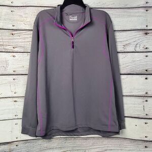 Under Armour AllSeasonGear 1/4 Zip Pullover Women’s Size Large Gray Purple Loose